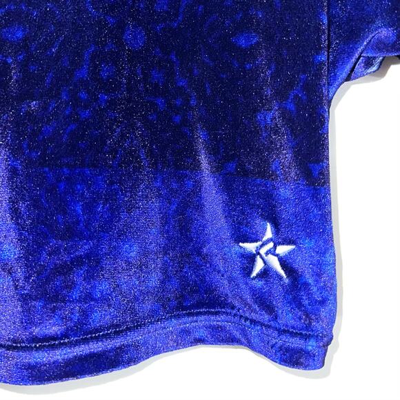 Rebel Athletics Youth Purple Printed Stretch Velvet Cheer Crop Top Size YL - Picture 5 of 10